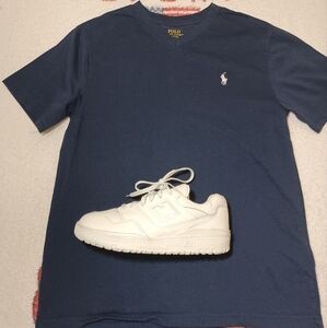 Polo Ralph Lauren Boys V-Neck Tee T Shirt Youth Kids Boys M (1O-12) Navy Blue